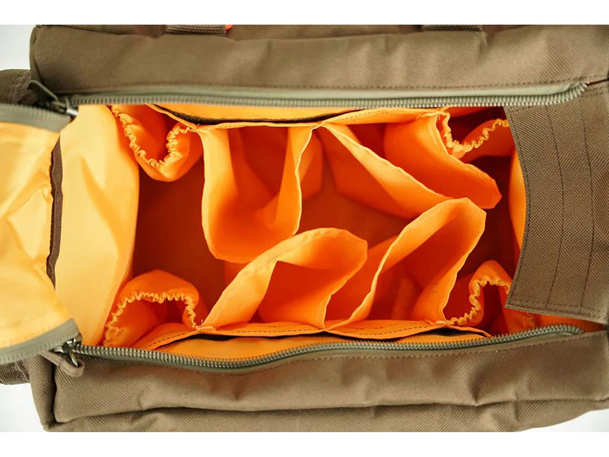 Orange interior dividers in a Mud River Deluxe Dog Handler Bag