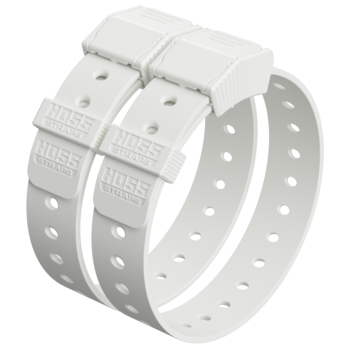 Hoss Straps Basic Bucket Strap Pack - two white straps example, product view