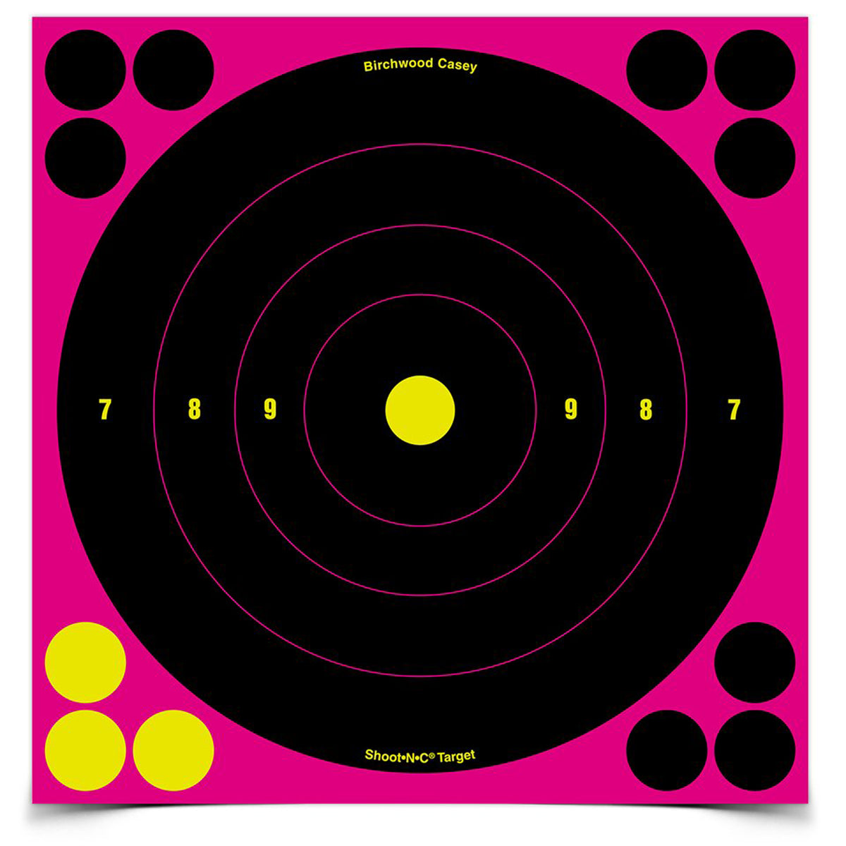 Birchwood Casey Shoot-N-C 8-inch pink bull's-eye targets six pack