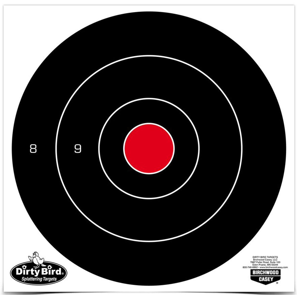 Birchwood Casey Dirty Bird 8-inch bull's-eye reactive target 25 pack