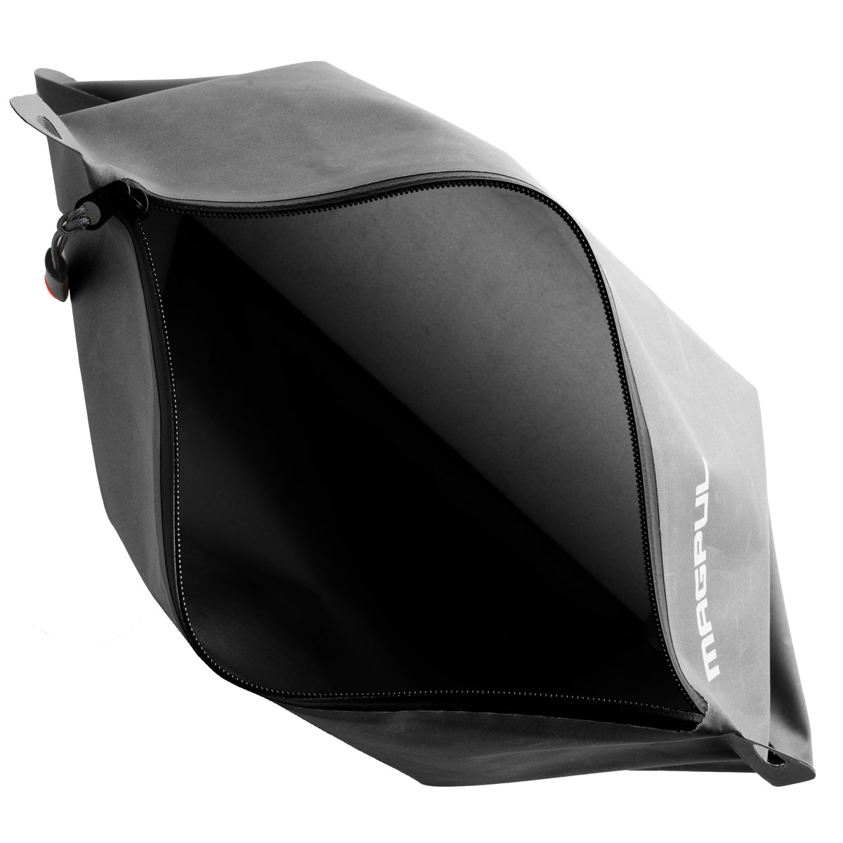 Black Magpul DAKA Lite Pouch, Large, unzipped to show the empty interior