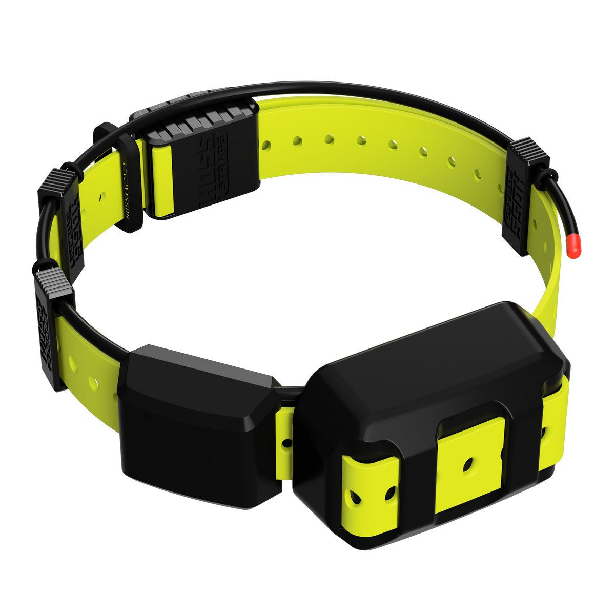 Hoss Straps Tracking Collar 1" Replacement Strap Kit - bright yellow strap and black device example, product view