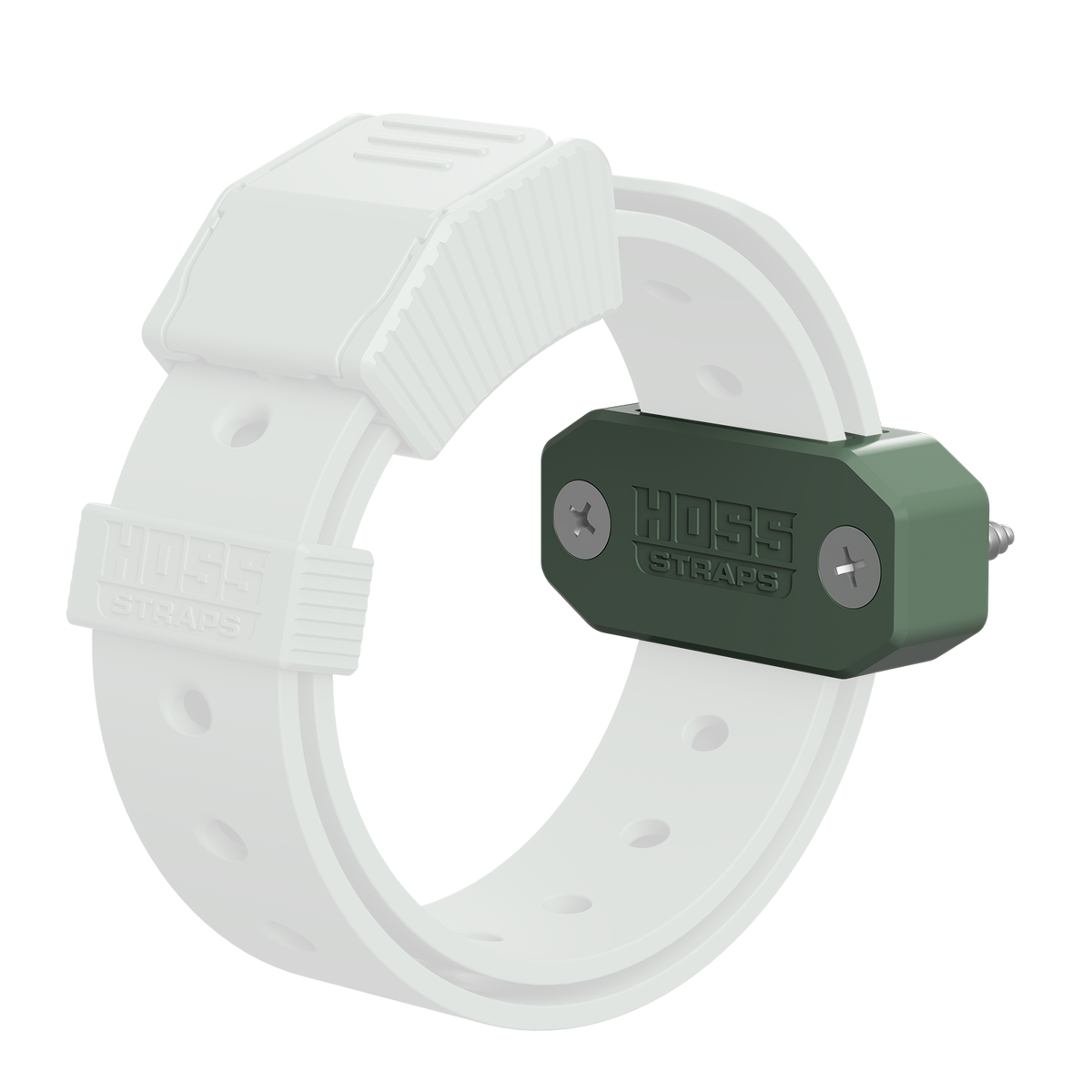 Hoss Straps Strap Mount Bracket (Double Slot) 2-Pack - muted green strap and bracket example, product view