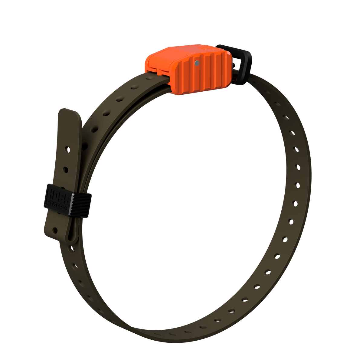 Hoss Straps 3/4" Replacement E-Collar Strap - olive with orange buckle example, product view