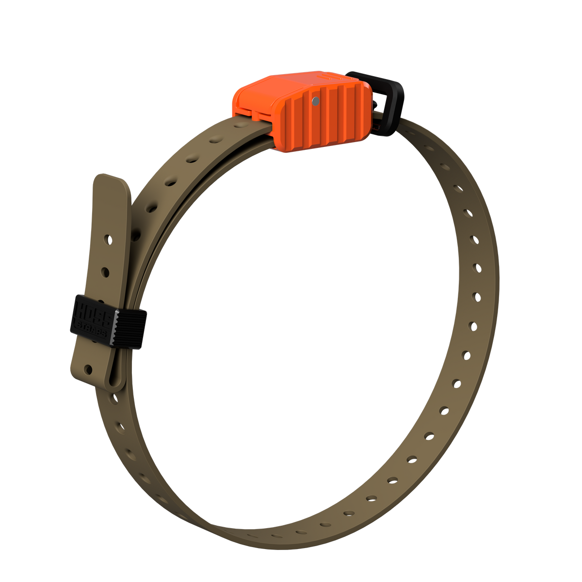 Hoss Straps 3/4" Replacement E-Collar Strap - tan with orange buckle example, product view
