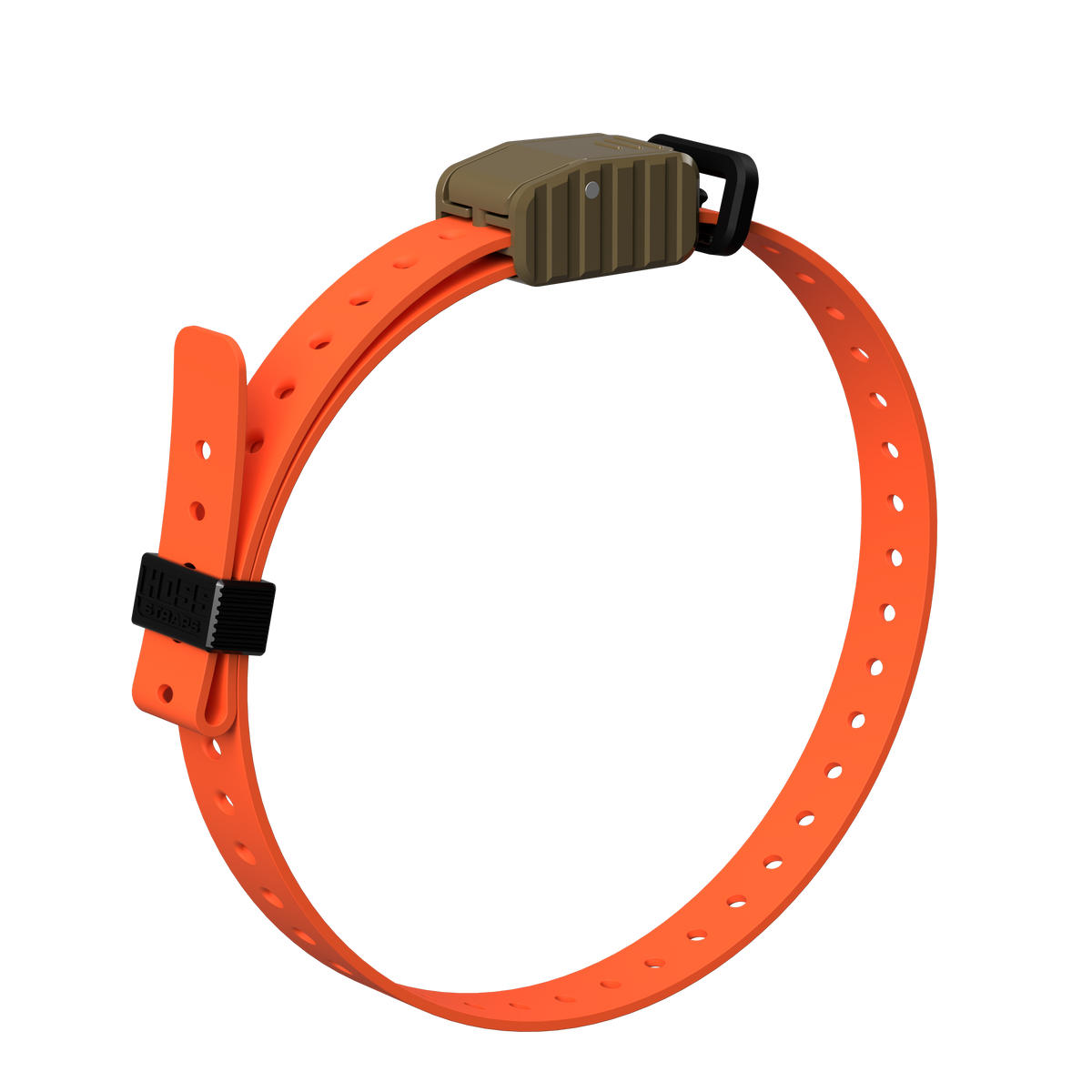 Hoss Straps 3/4" Replacement E-Collar Strap - orange with tan buckle example, product view