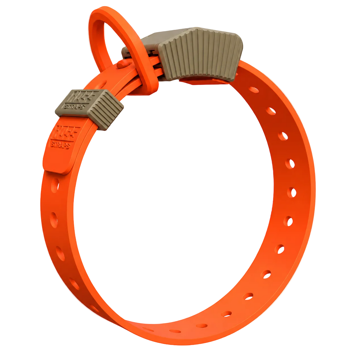 Hoss Straps FIELD COLLAR - orange with tan buckle example, product view