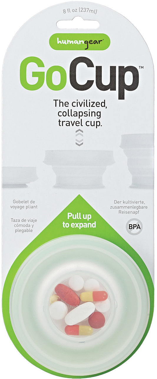 humangear GoCup Collapsible Cup, 8 oz, Clear