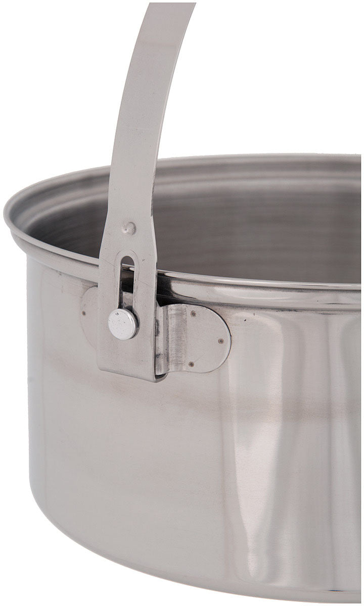 Close-up of the locking bail-handle attachment on the Olicamp AK pot