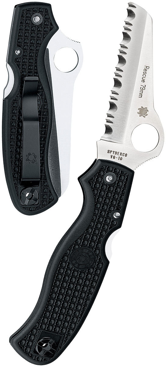 Spyderco Rescue 79mm Folding Knife - Black