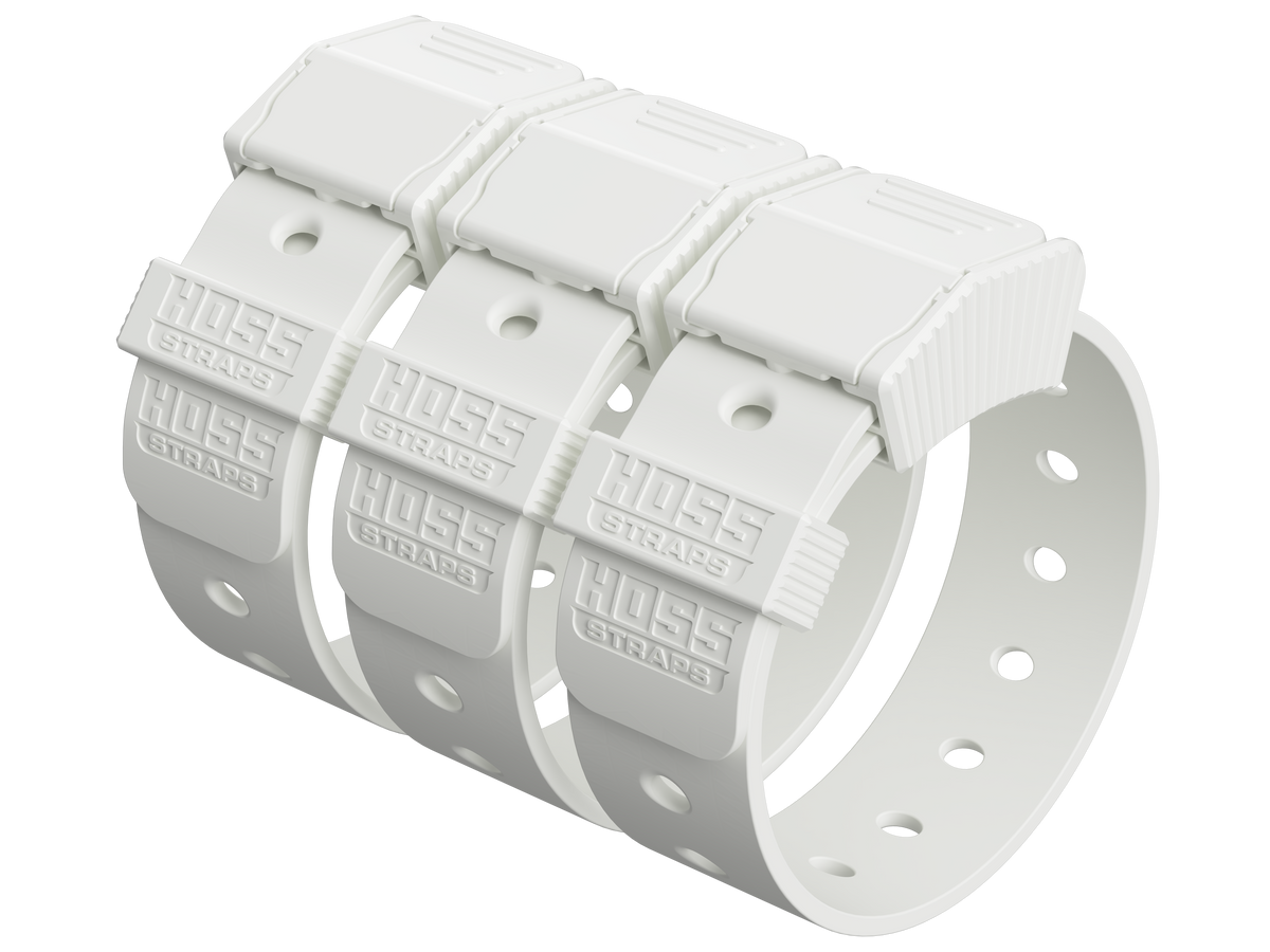 Hoss Straps Gear Straps 12-Inch - three white straps example, product view