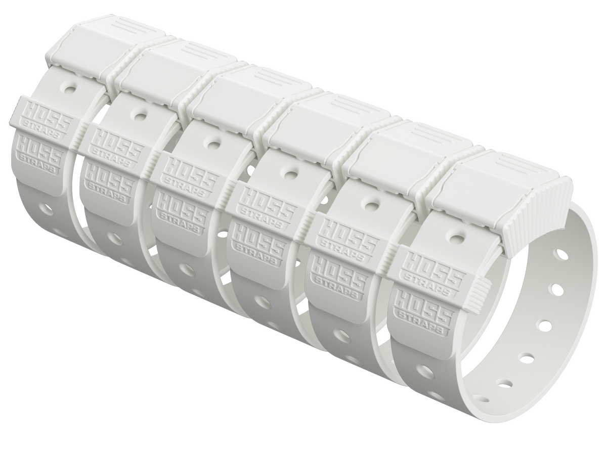 Hoss Straps Gear Straps 12-Inch - six white straps example, product view