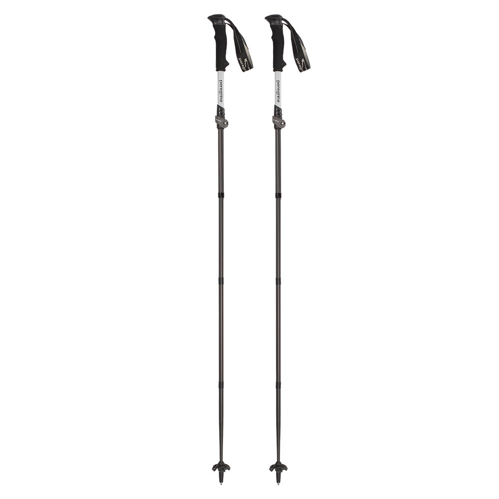 Pair of Peregrine Uinta Carbon folding trekking poles assembled and extended
