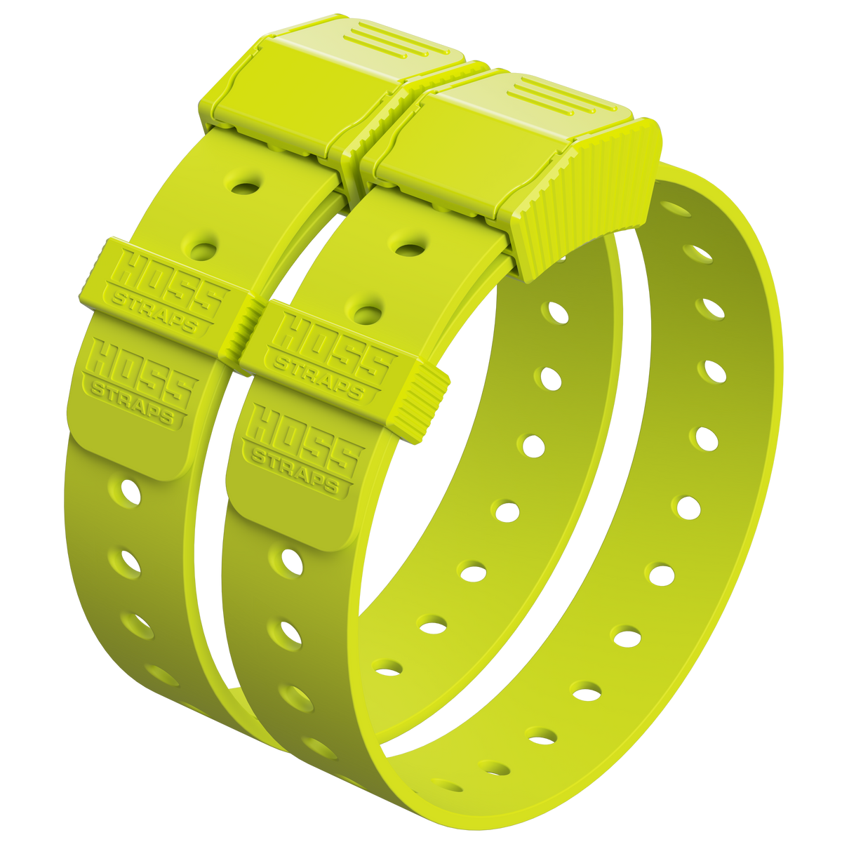 Hoss Straps Basic Bucket Strap Pack - two bright yellow straps example, product view