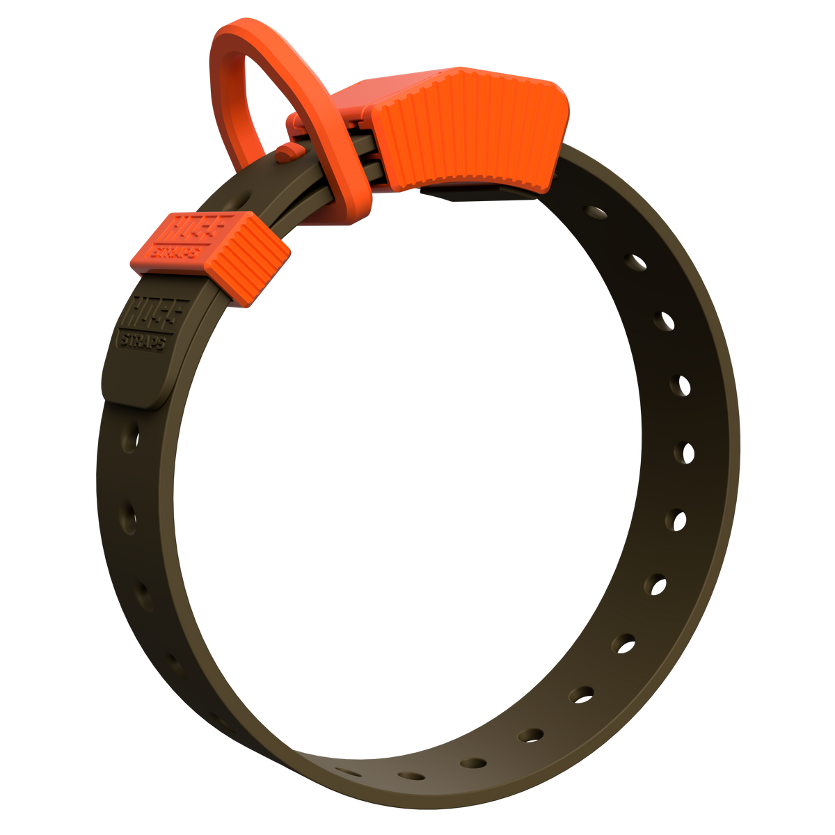 Hoss Straps FIELD COLLAR - olive with orange buckle example, product view