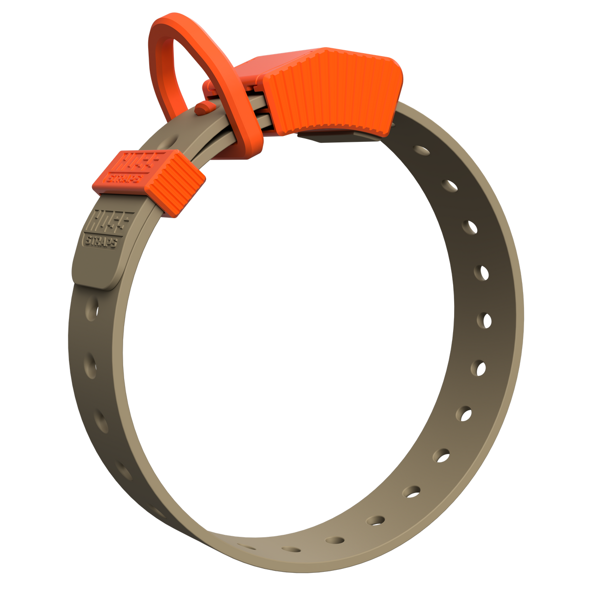 Hoss Straps FIELD COLLAR - tan with orange buckle example, product view