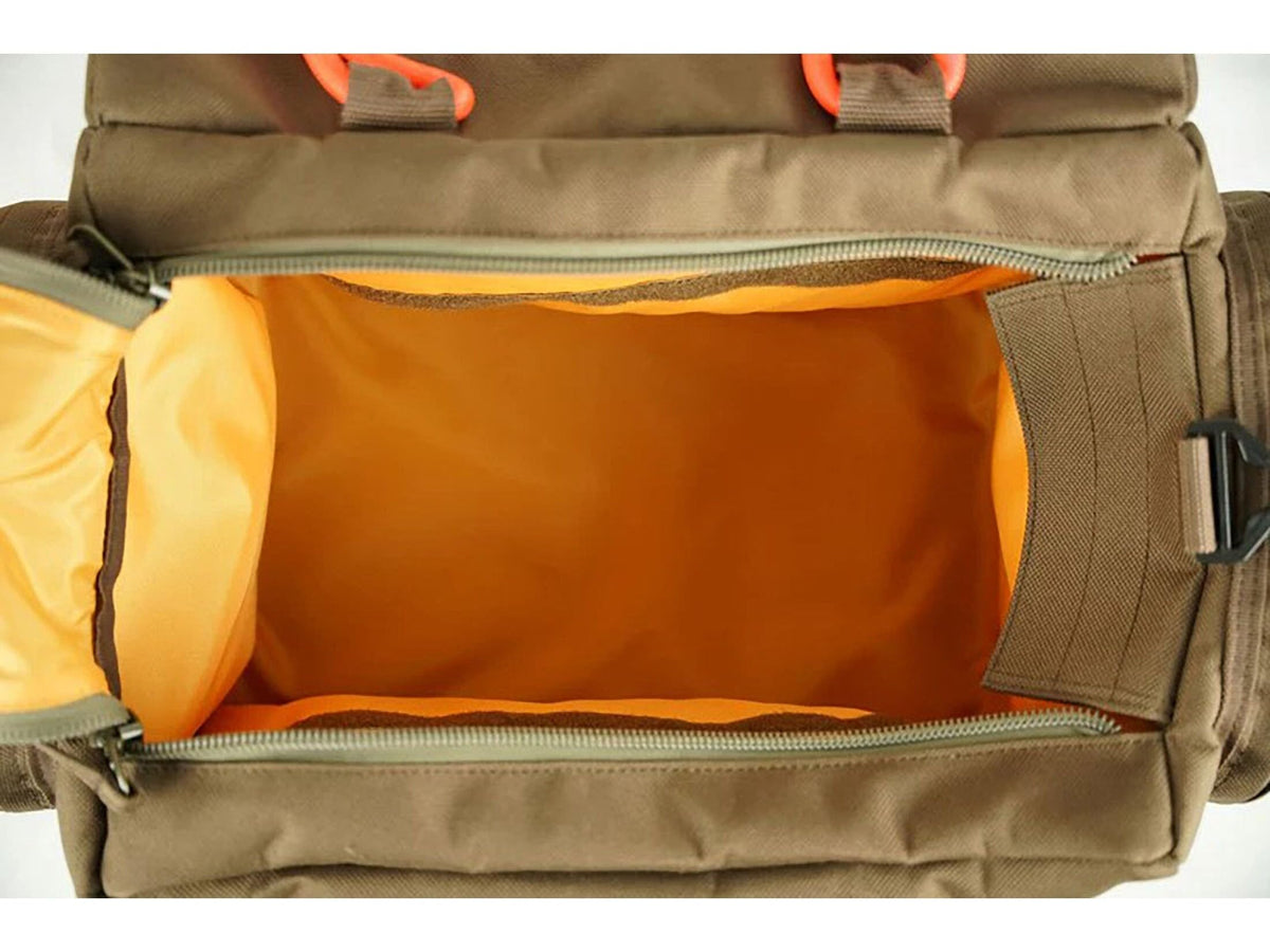 Open main compartment of a Mud River Deluxe Dog Handler Bag