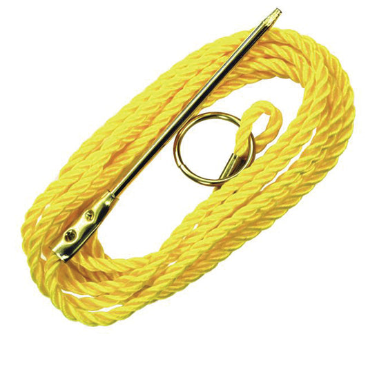 Yellow Eagle Claw braided polycord fish stringer with metal needle and ring