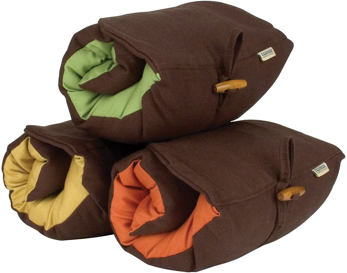 Rolled Equinox Eco Armadillo pillows showing assorted color examples
