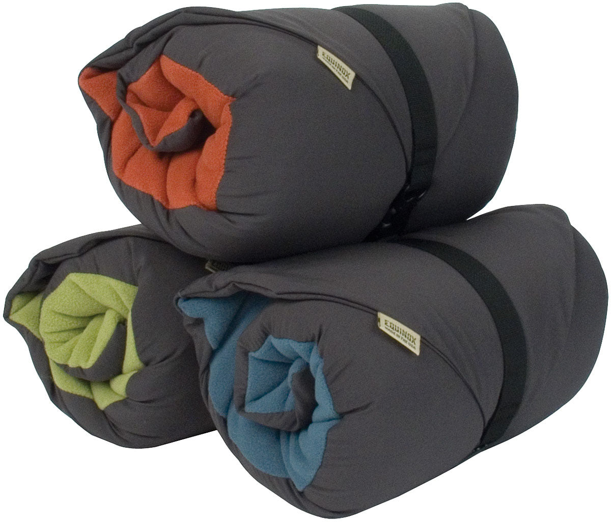 Rolled Equinox Armadillo pillows showing assorted color examples