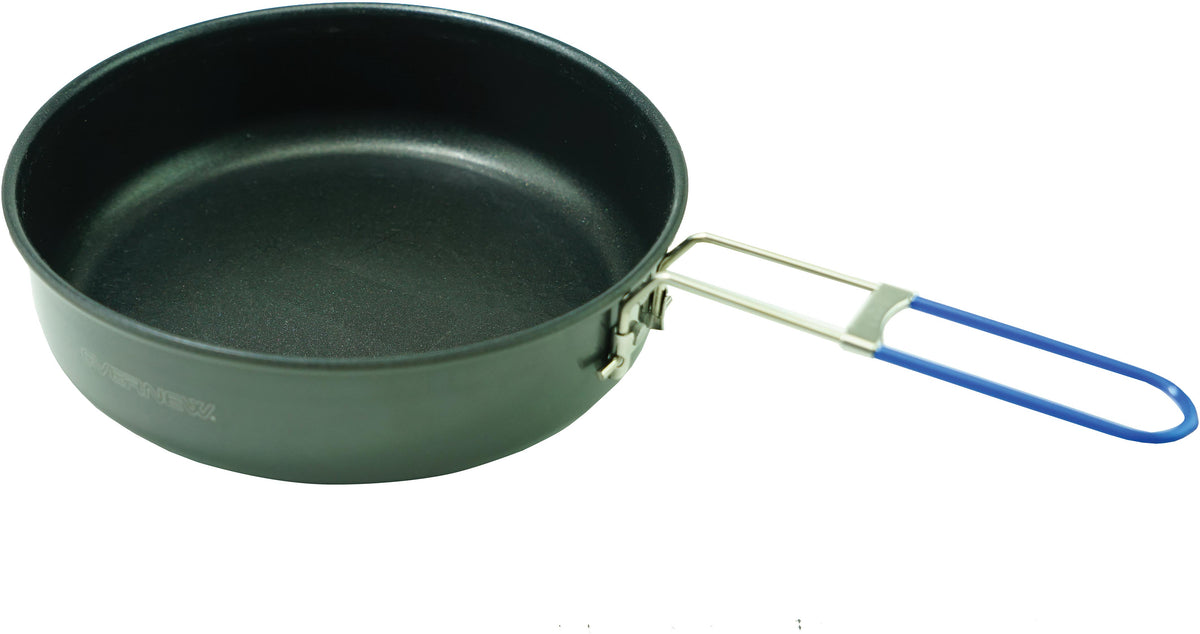 EVERNEW ECA148 20 cm legacy aluminum frying pan with blue folding handle