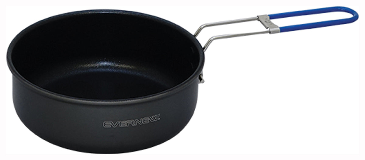 EVERNEW ECA142 legacy 14 cm aluminum frying pan with blue folding handle