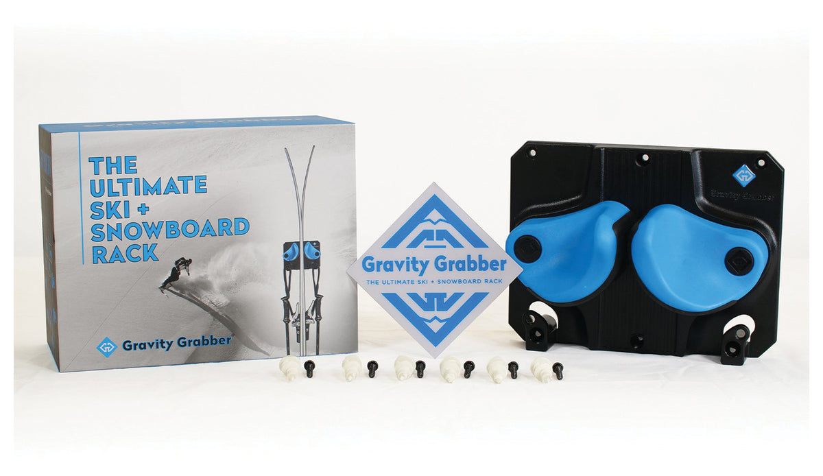 Gravity Grabber OG wall-mounted ski and snowboard storage rack
