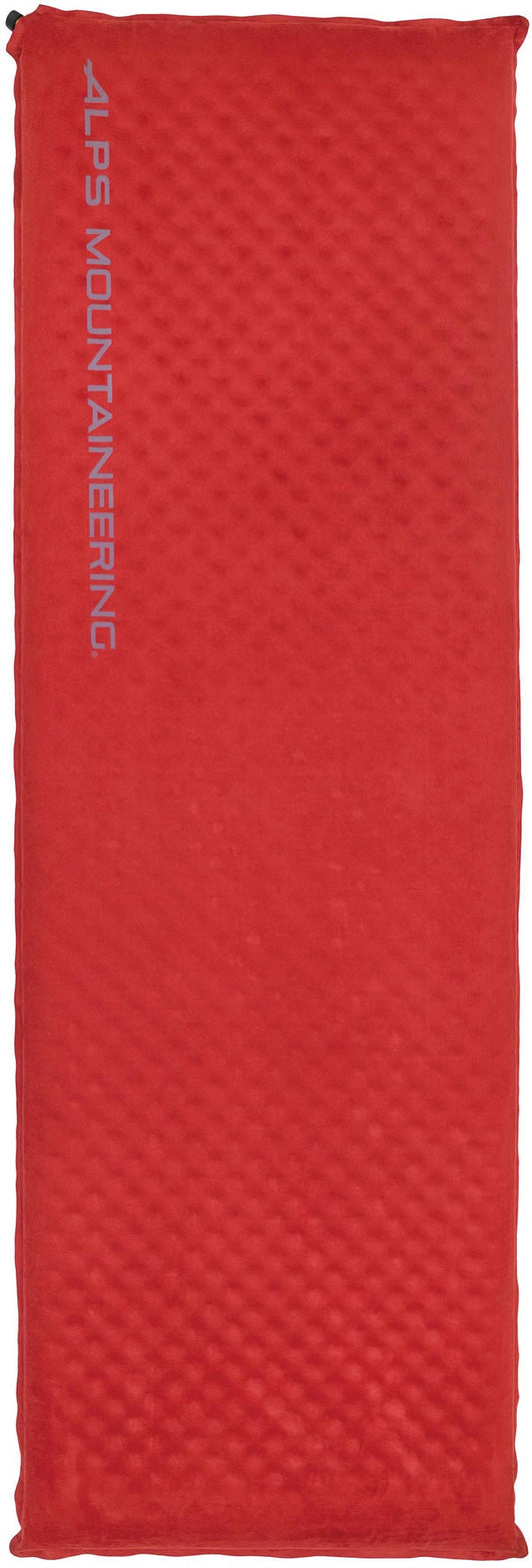 ALPS Mountaineering Apex Regular self-inflating pad in red, top view