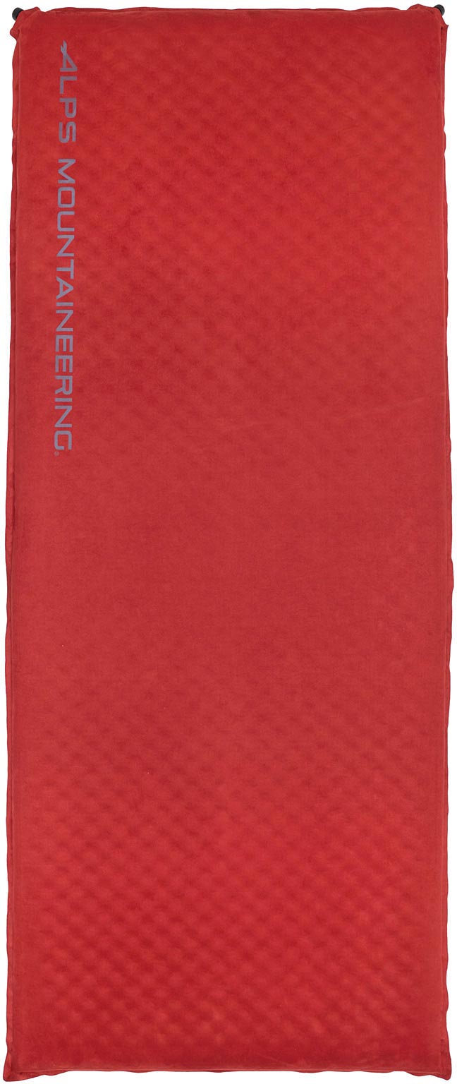ALPS Mountaineering Apex XL self-inflating pad in red, top view