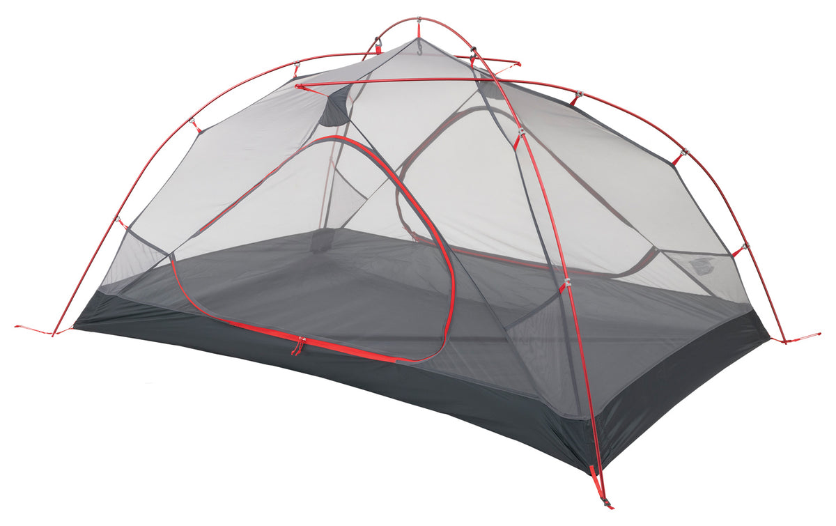 ALPS Helix 2 mesh tent body with red pole frame and rainfly removed