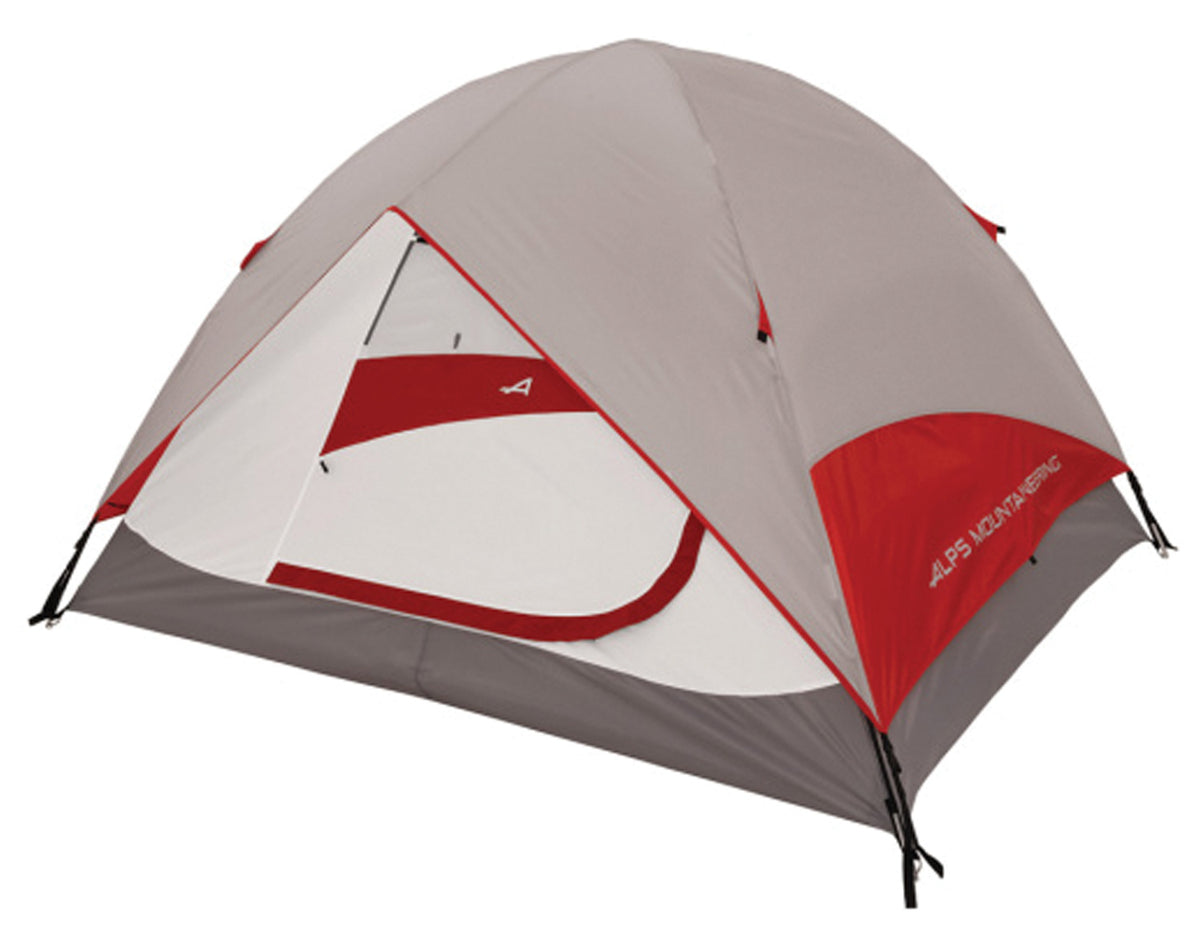 ALPS Meramac 4 tent showing the door awning formed by the rainfly