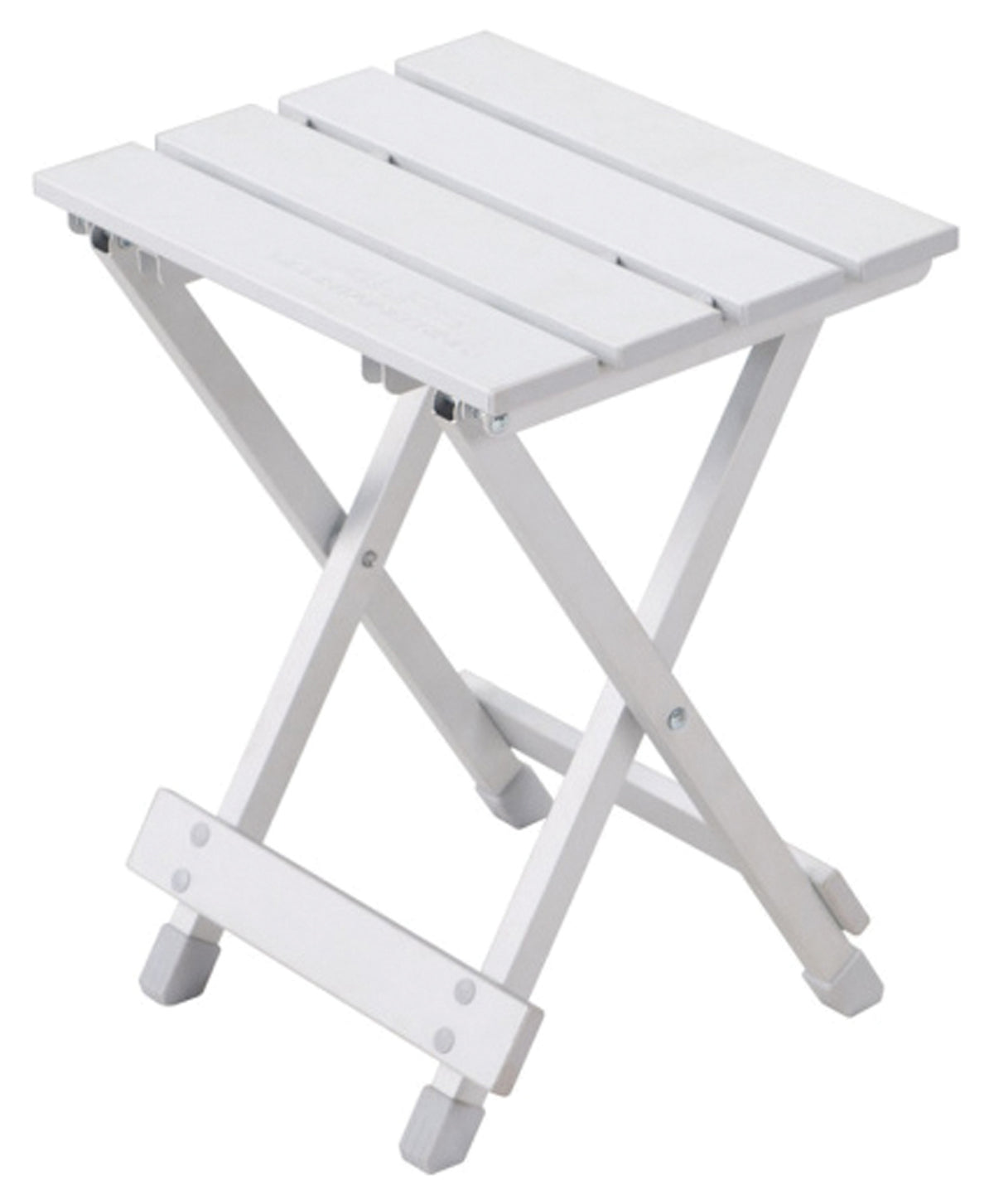 ALPS SideKick in Silver with slatted aluminum top and folding crossed legs