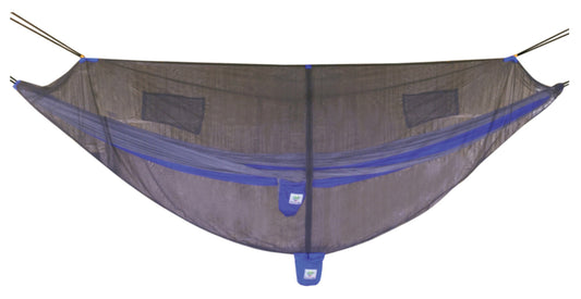 Hammock Bliss Ultralight Net Cocoon surrounding a blue hammock; hammock sold separately