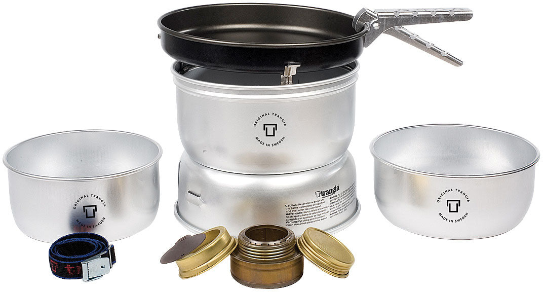 Trangia 25-3 UL kit with aluminum saucepans, nonstick frying pan and spirit burner