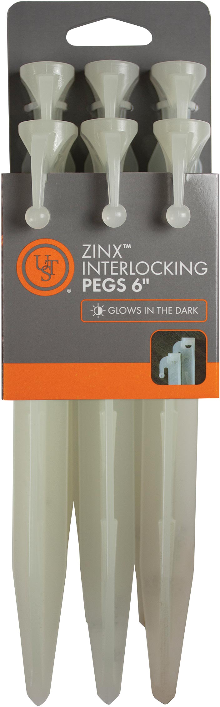 UST Zinx Interlocking Tent Pegs, 6-Pack - 6 Inch