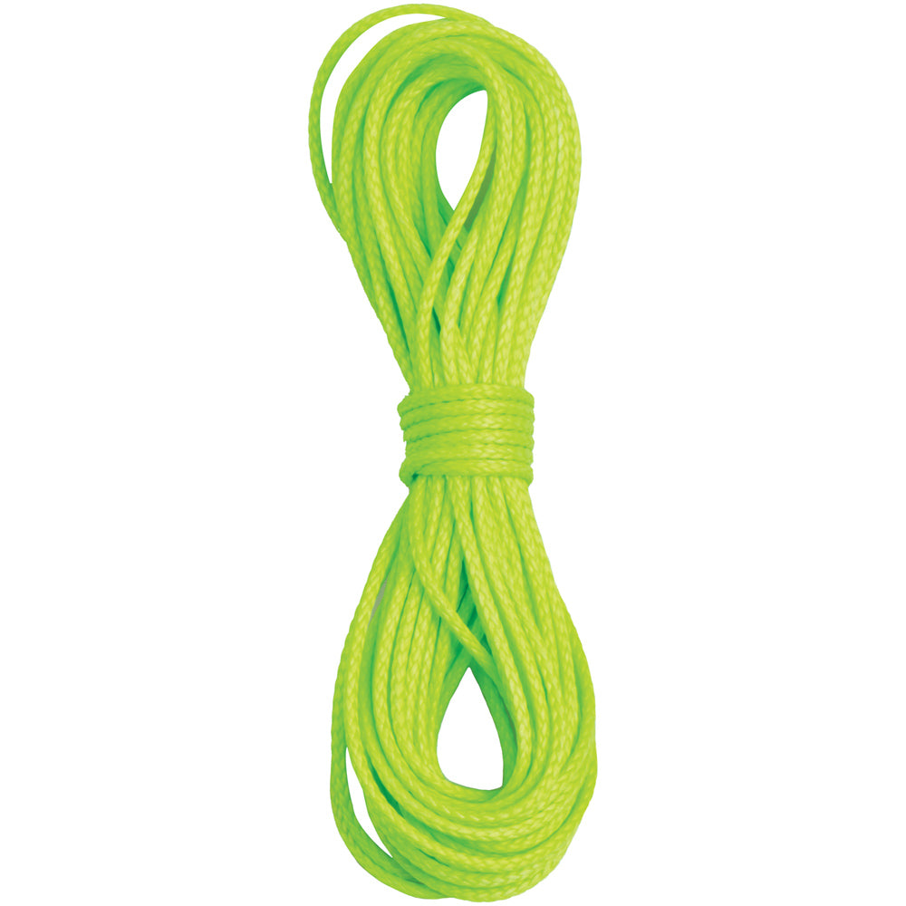Coiled bright-green Peregrine DynaGLIDE utility line