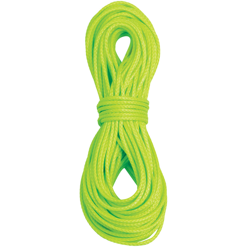 Coiled bright-green Peregrine DynaGLIDE utility line