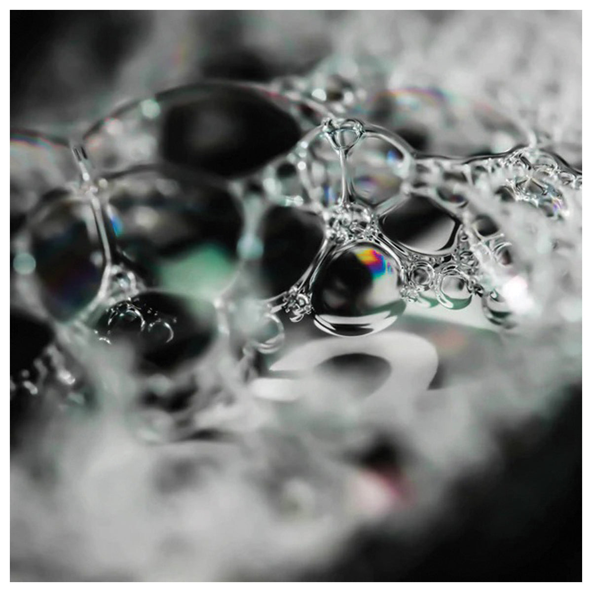 Close-up of clear bubbles and water