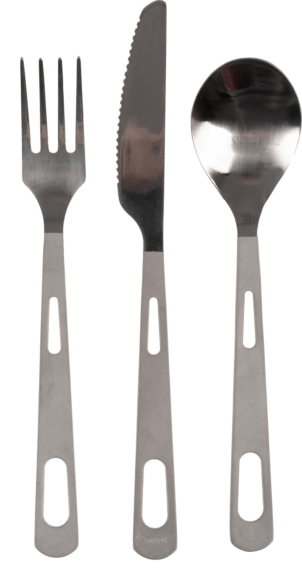 Olicamp titanium fork, knife and spoon cutlery set