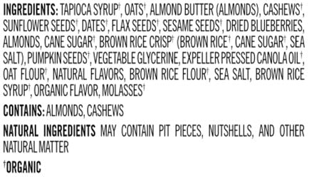 Ingredient and allergen information for PROBAR MEAL Blueberry Muffin