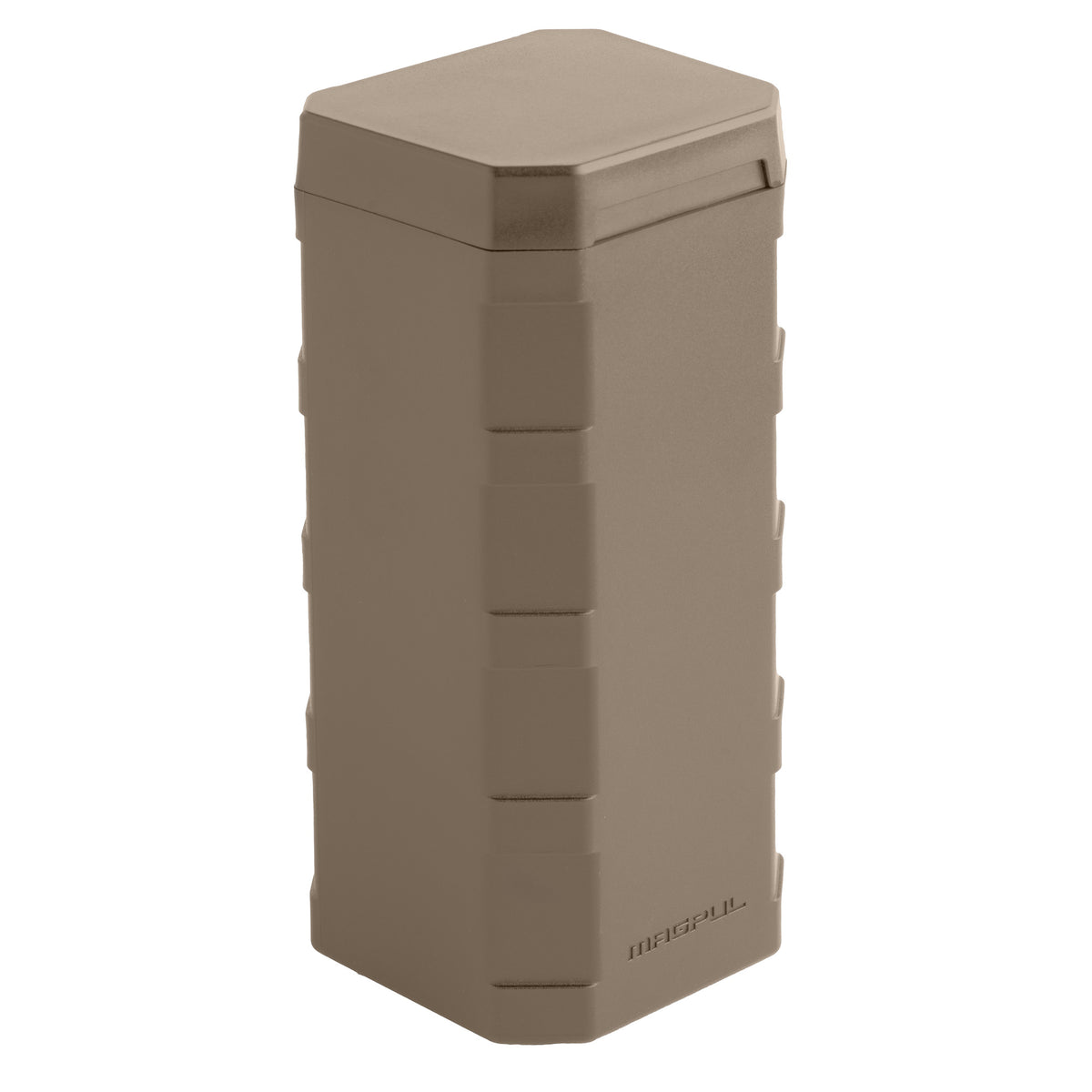 Flat Dark Earth Magpul DAKA Can 2.0 upright with the lid closed