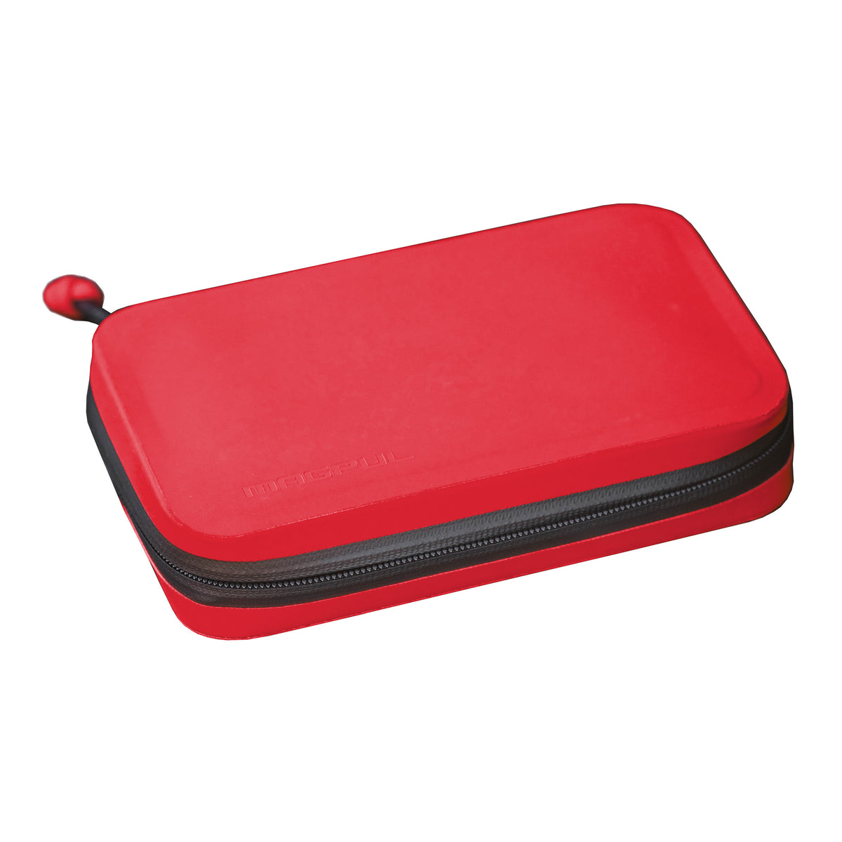 Red Magpul DAKA Utility Organizer closed, front view