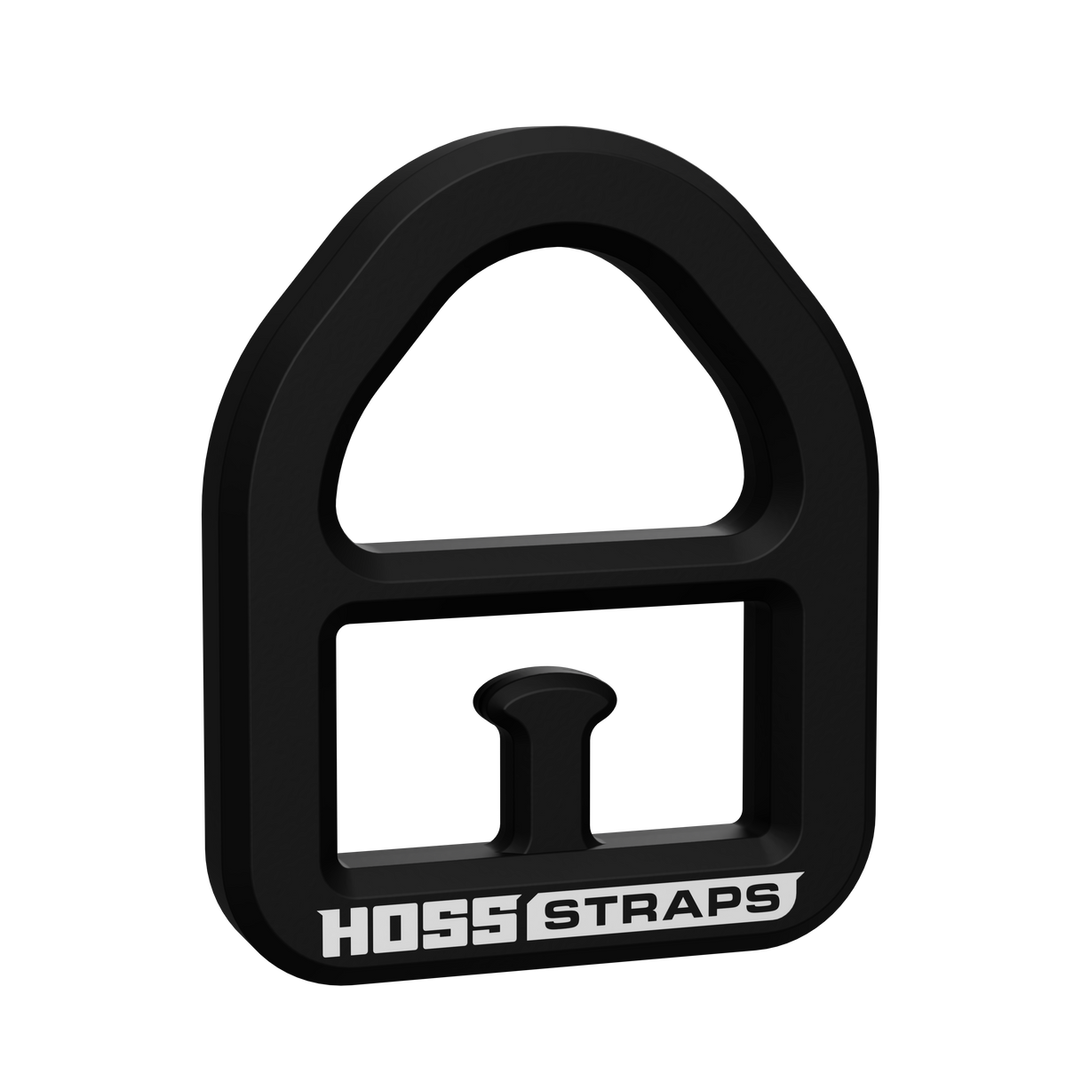 Black Hoss three-quarter-inch strap D-ring, front view