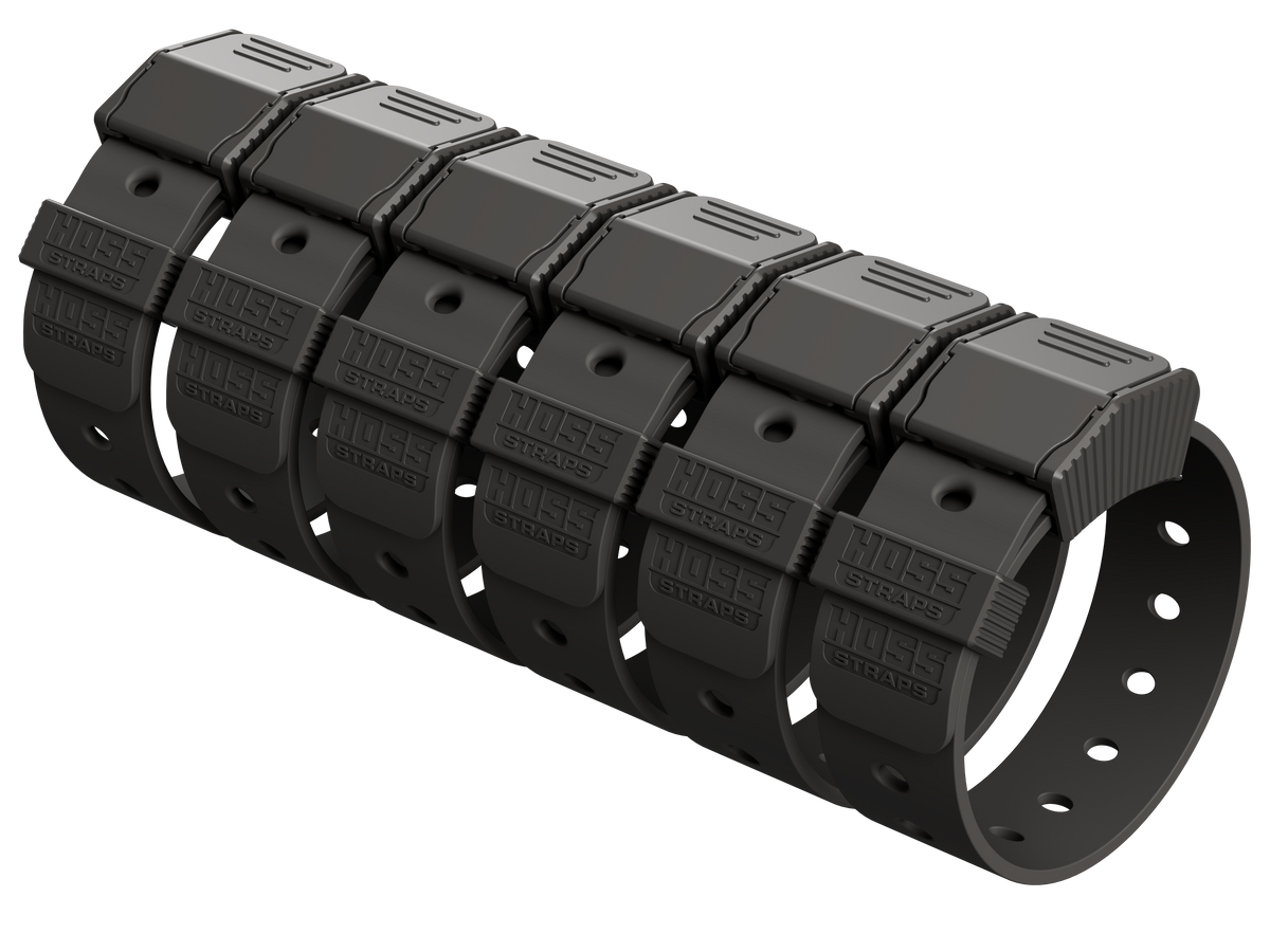 Hoss Straps Gear Straps 12-Inch - six dark gray straps example, product view