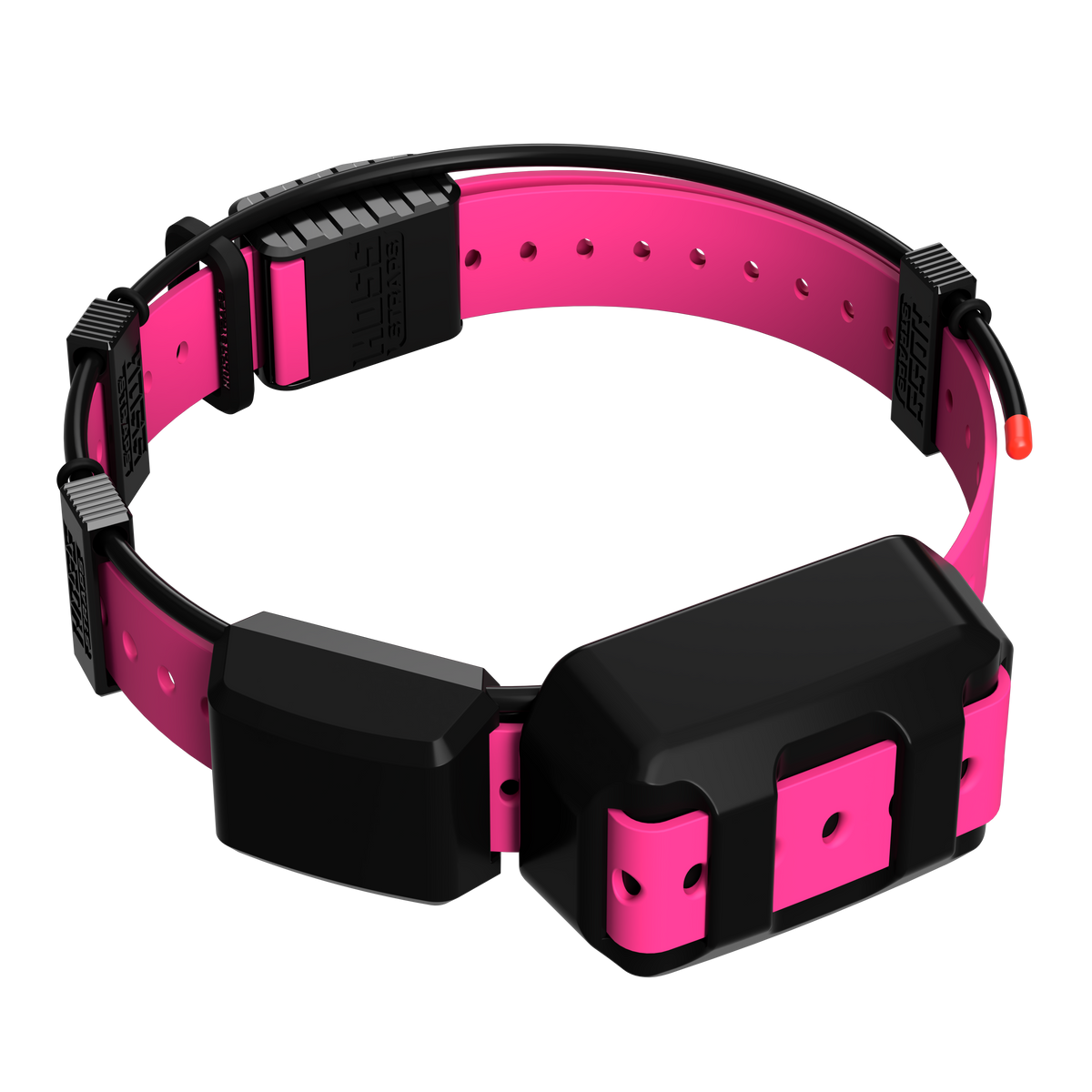 Hoss Straps Tracking Collar 1" Replacement Strap Kit - pink strap and black device example, product view