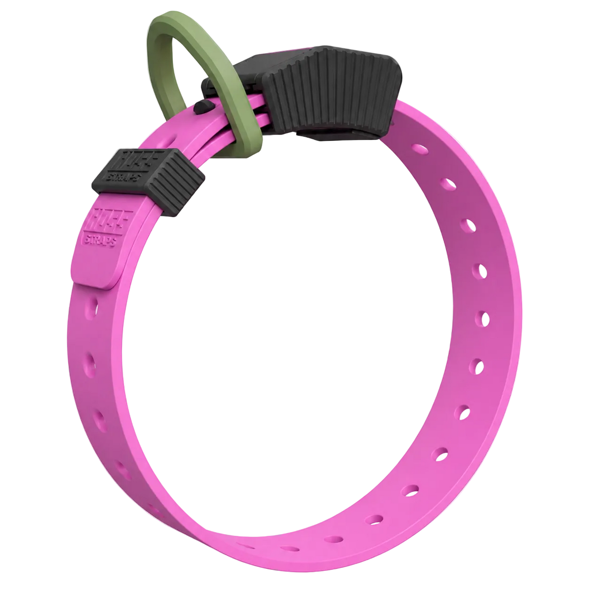 Hoss Straps FIELD COLLAR - pink with dark buckle and green loop example, product view