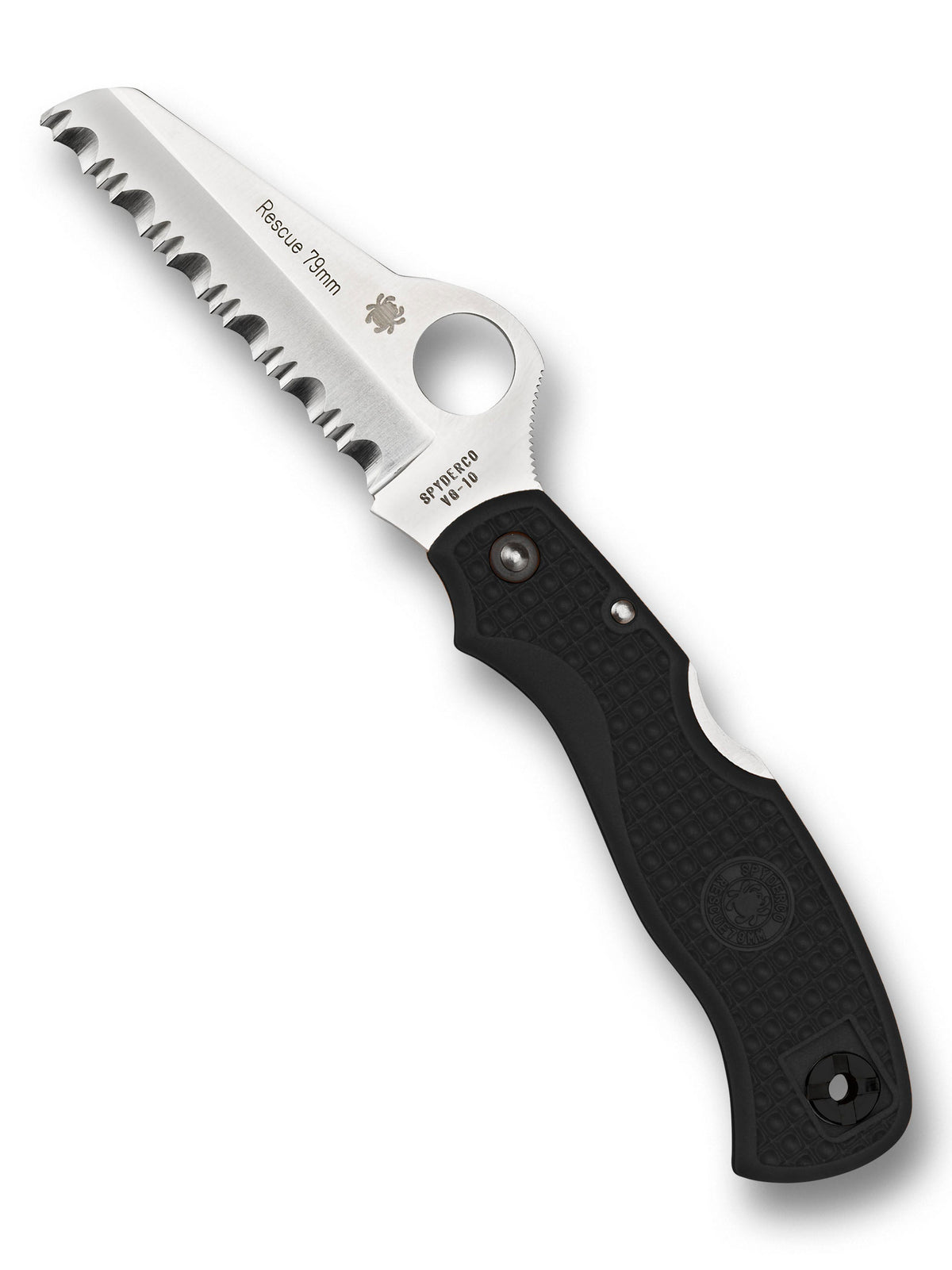 Spyderco Rescue 79mm black folding rescue knife