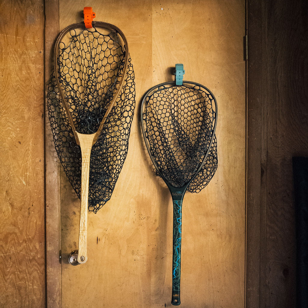 Hoss Straps Strap Mount Bracket (Single Slot) 2-Pack - fishing nets hung on wall-mounted brackets