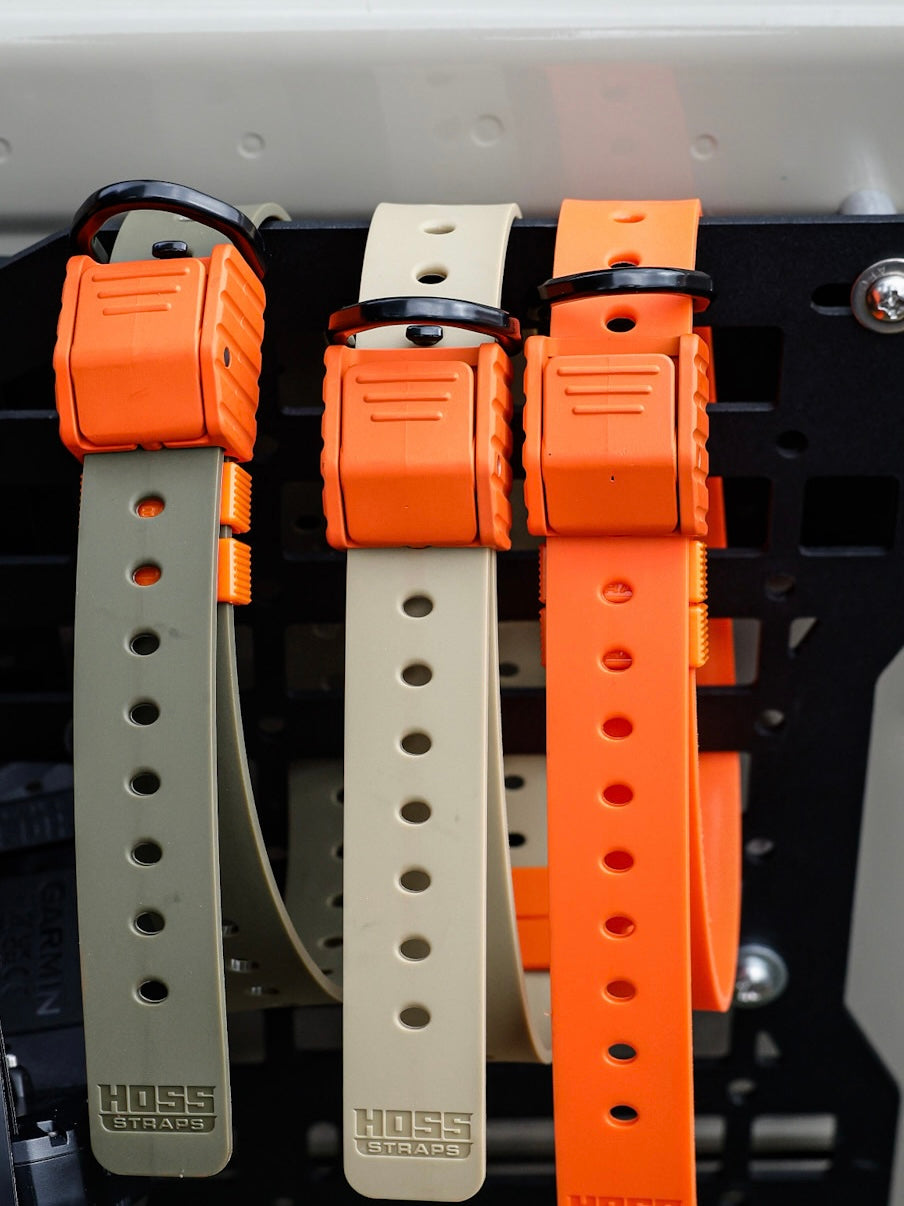 Hoss Pro Series collars hanging from equipment