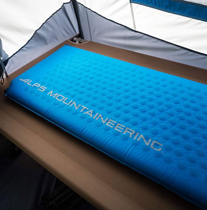 Blue ALPS Flexcore sleeping pad inside a tent